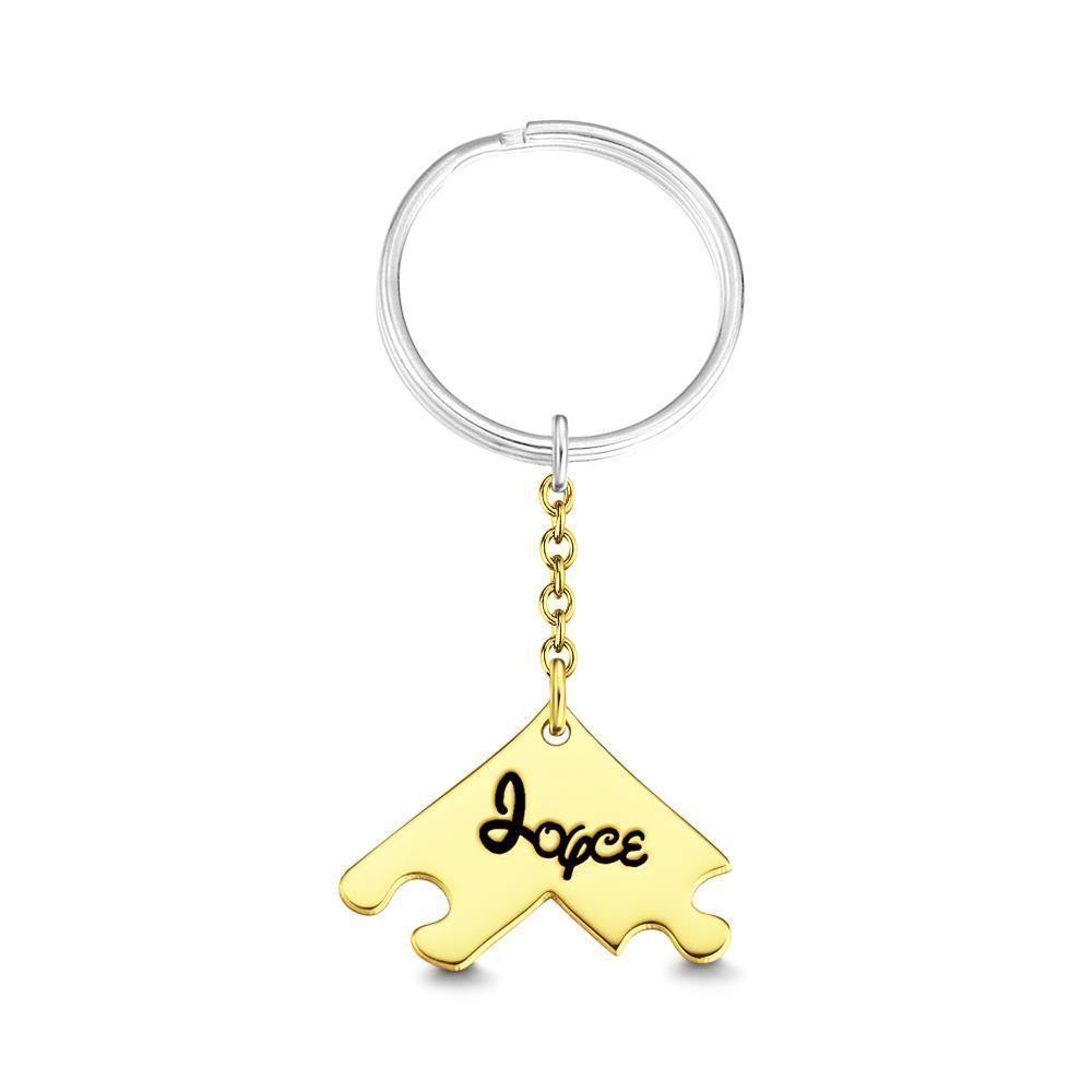 Engraved Keychain, Name Keychain 14k Gold Plated Unique Gifts - soufeelus