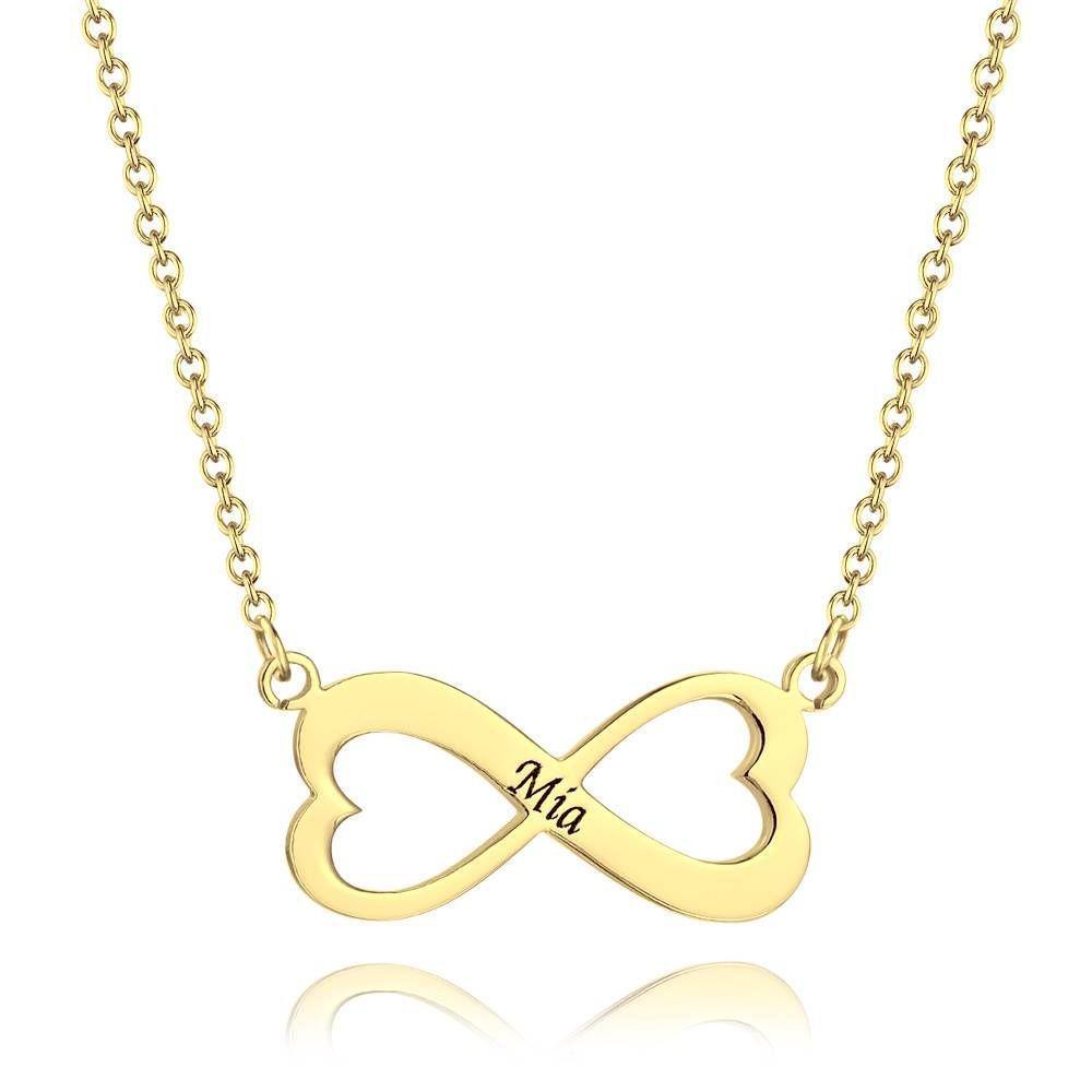 Engraved Necklace with Infinity Design Rose Gold Plated - soufeelus