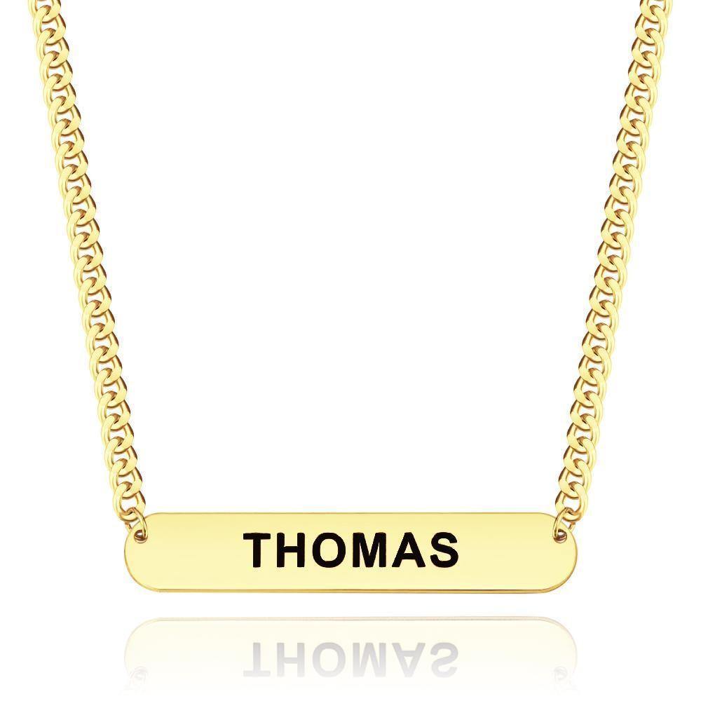 Custom Men's Necklace Engraved Necklace Thick Chain Punk Rose Gold Plated - soufeelus