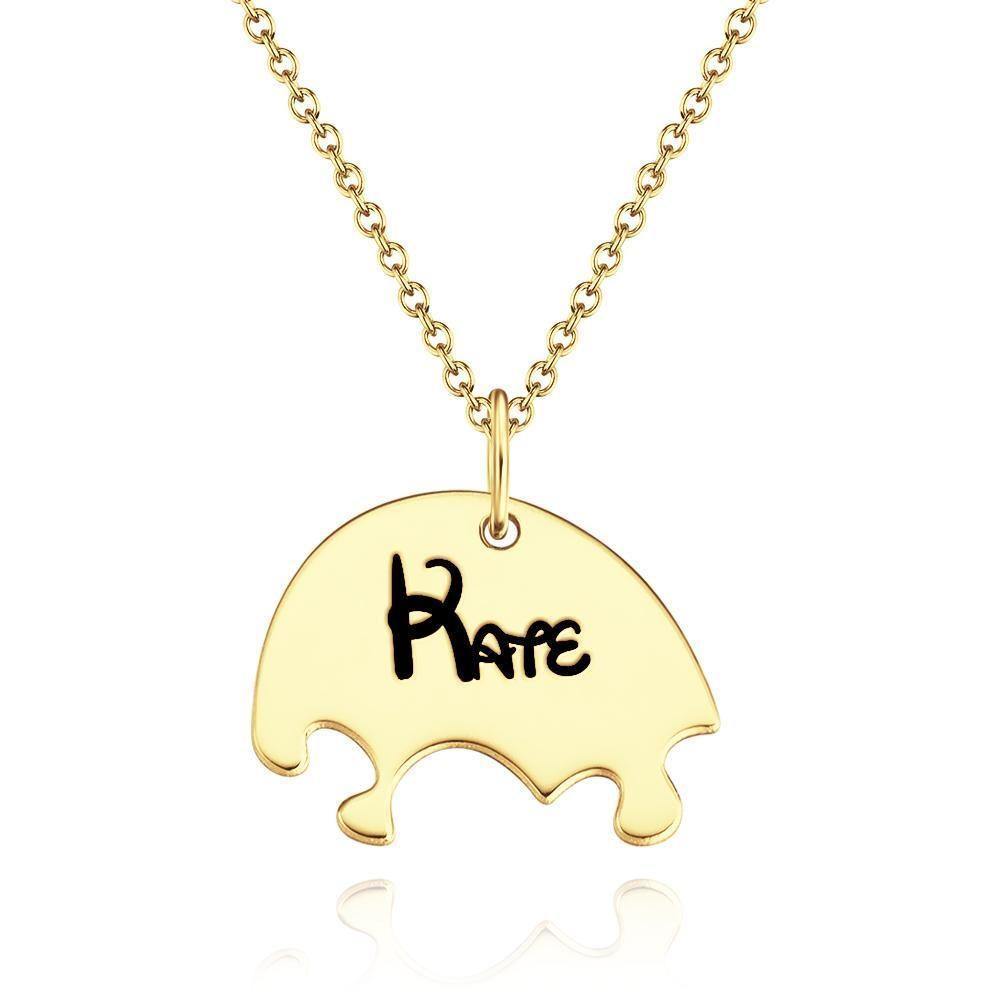 Engraved Necklace Custom Engraved Pendant Gift for Her, Memorial Gift Rose Gold - soufeelus