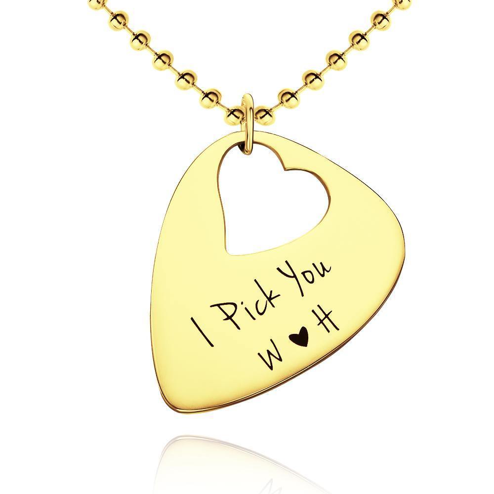 Engraved Guitar Pick Necklace Gifts for Someone - soufeelus