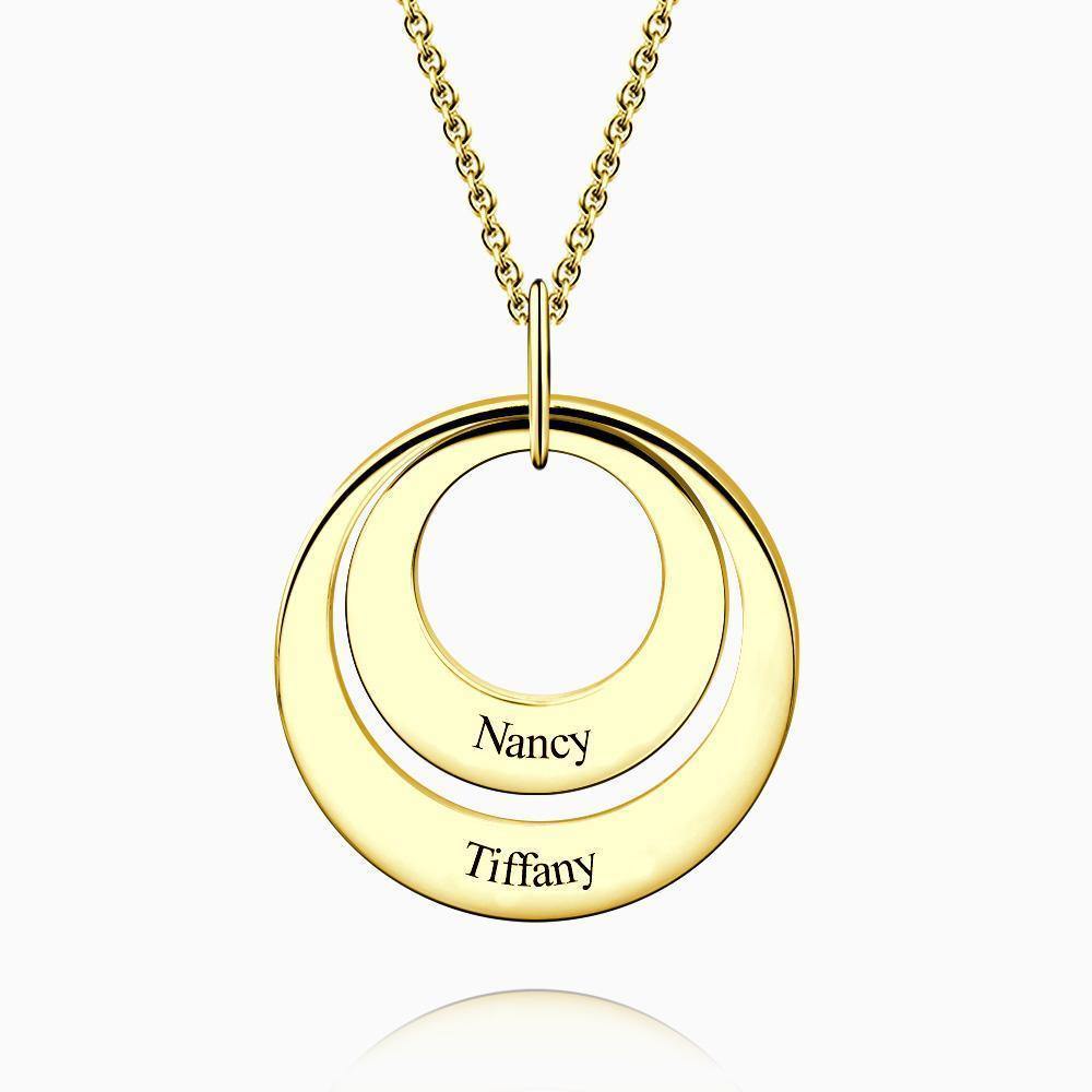 Engraved Two Disc Necklace Rose Gold Plated Silver