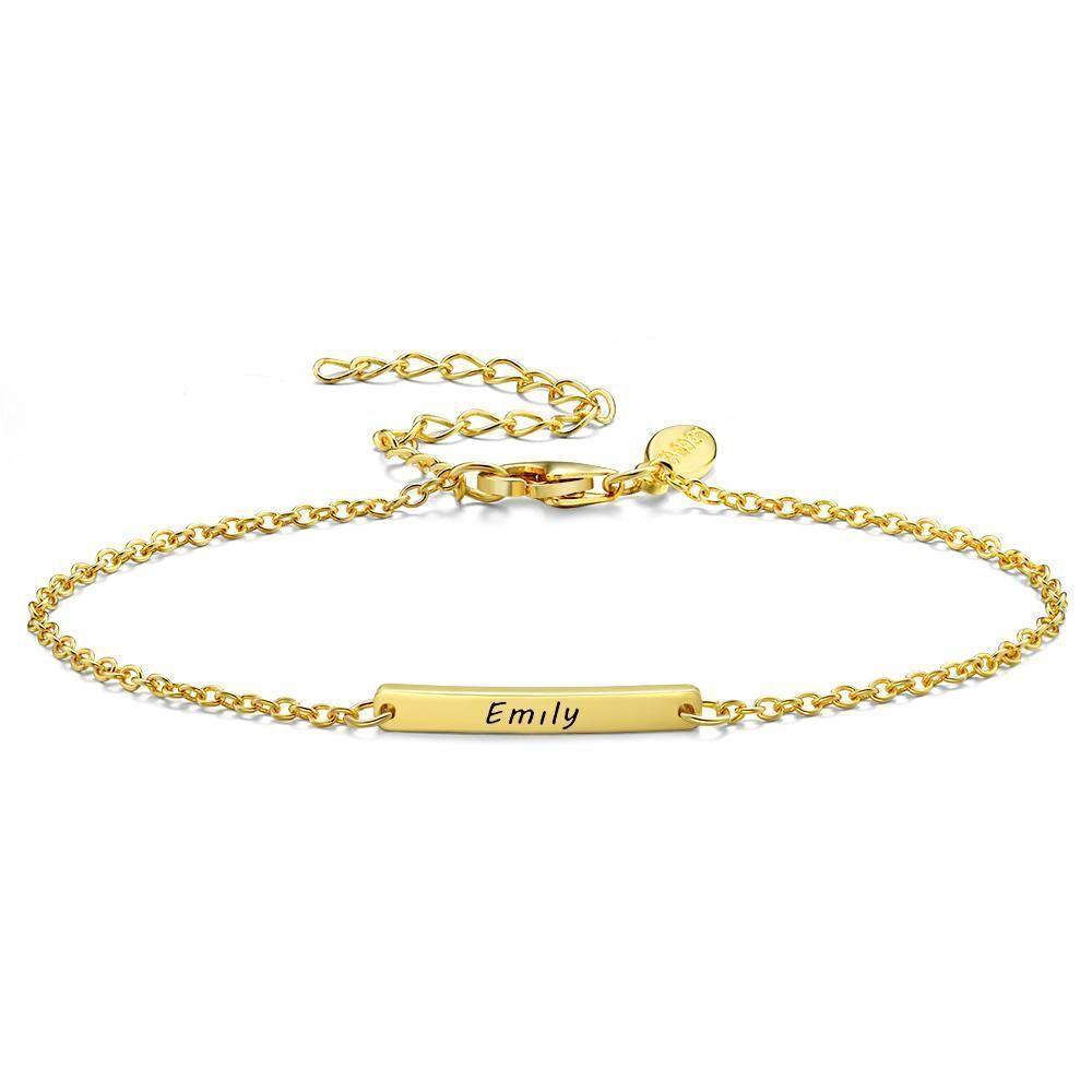 Engraved Bracelet Name Bracelet Memorial Gifts for Kids Rose Gold Plated - soufeelus