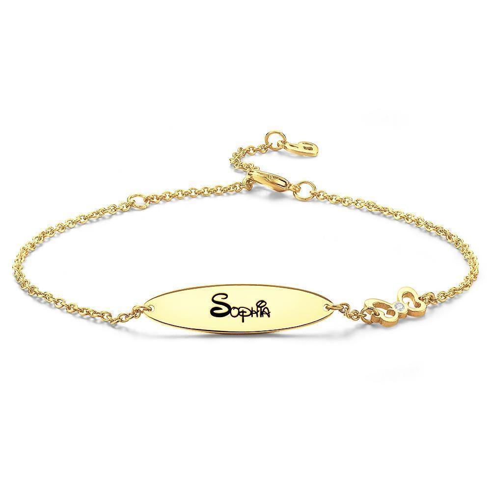 Engraved Bracelet Custom  Name Bracelet Personalized Bracelet Rose Gold Plated - soufeelus