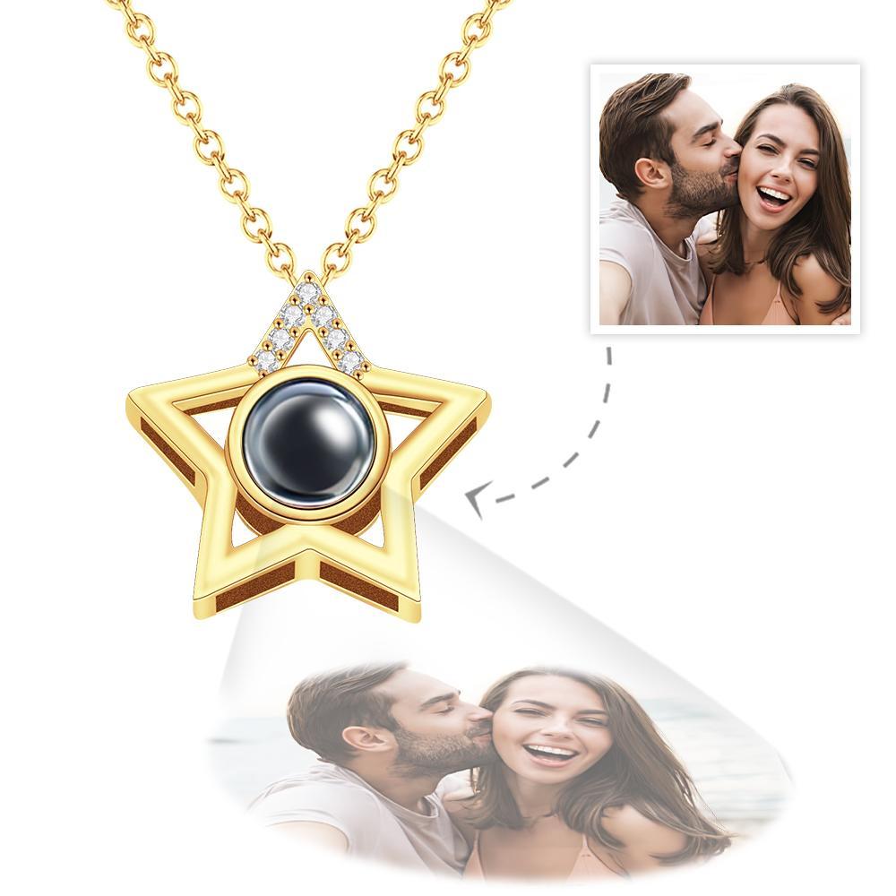 Custom Projection Photo Necklace Personalized Pet Photo Pendant Projection Chain Women Memorial Jewelry Gifts