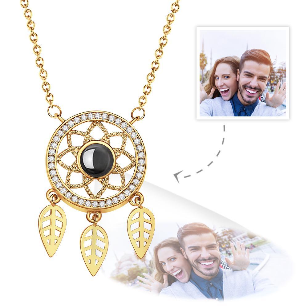 Custom Projection Necklace Custom Photo Dream Catcher Rhinestone Creative Gifts -