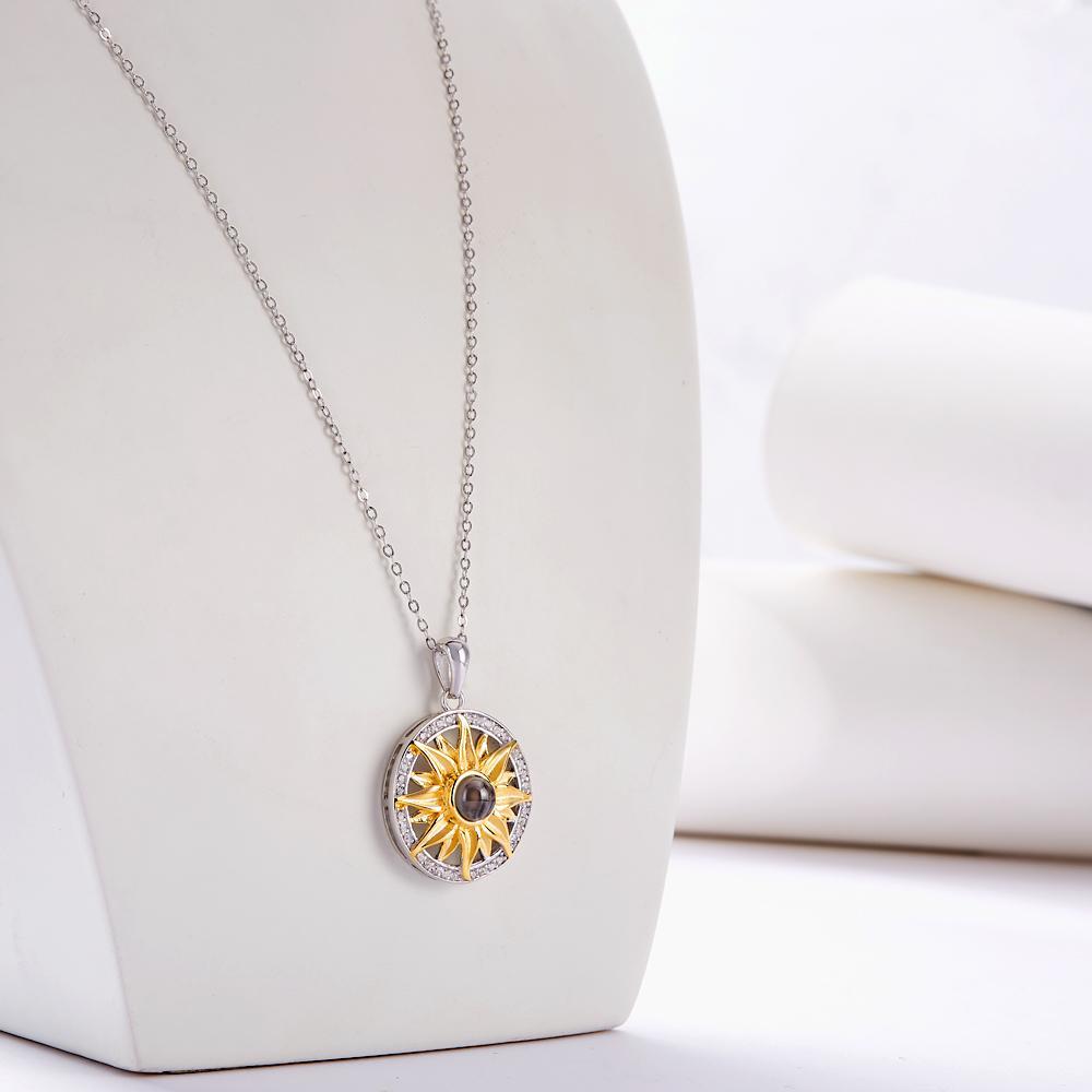 Custom Photo Necklace Projection Sunflower Simulation Fun Gifts -