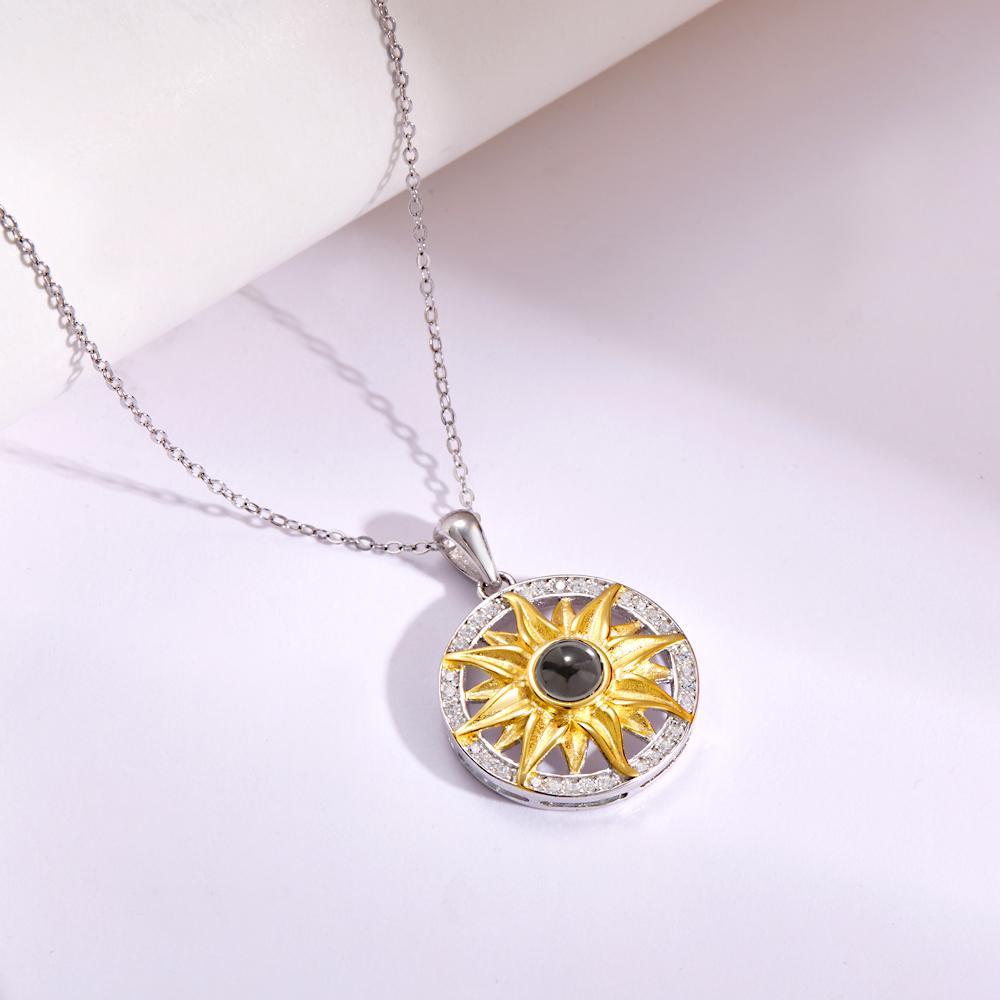 Custom Photo Necklace Projection Sunflower Simulation Fun Gifts -