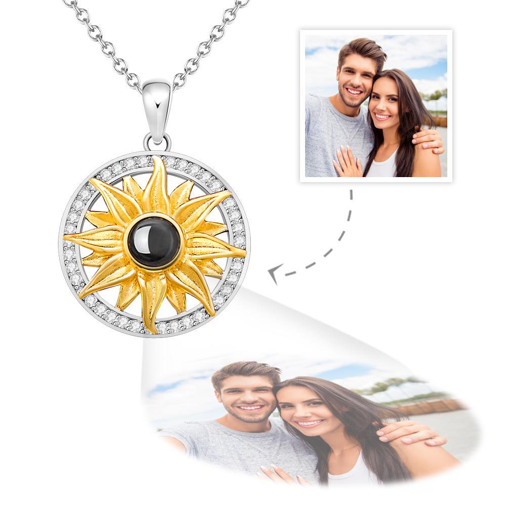 Custom Photo Necklace Projection Sunflower Simulation Fun Gifts -