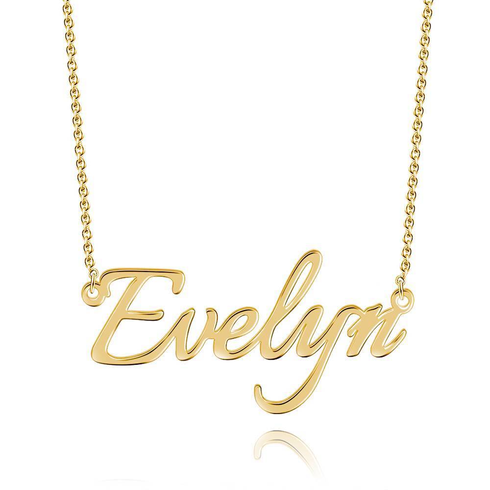 Personalized Name Necklace Black Gold Plated Silver - soufeelus