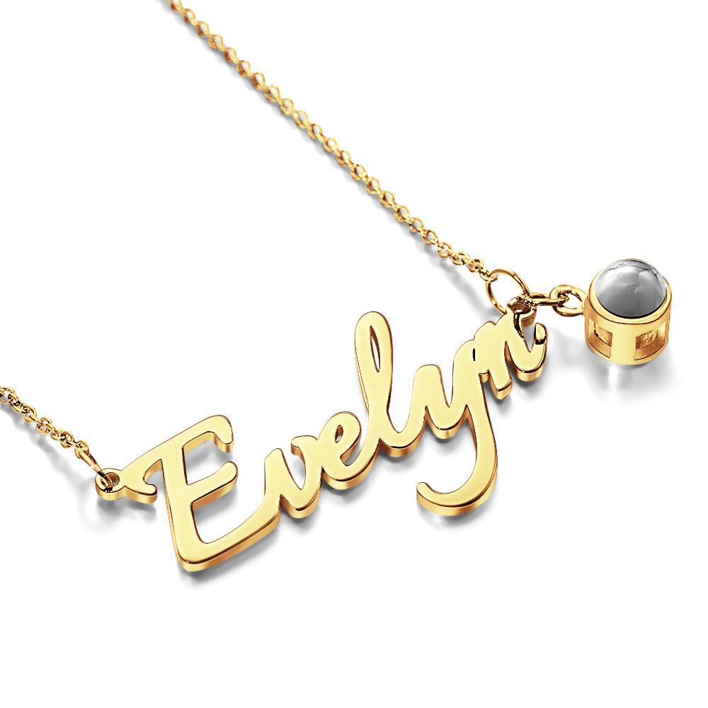 Soufeel Personalized Name And Picture Projection Necklace Creative Gift - soufeelus