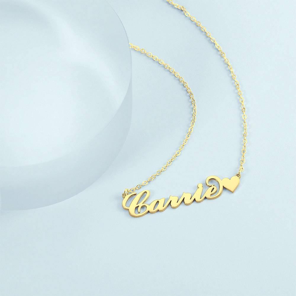 Carrie Style Name Necklace with Little Heart Girlfriend's Gifts - soufeelus