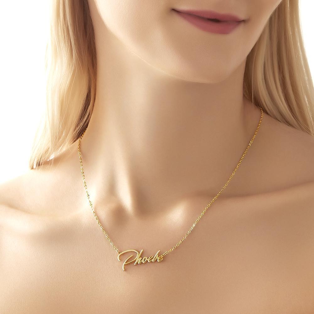 Custom Name Necklace, Bridesmaids Gifts Rose Gold Plated