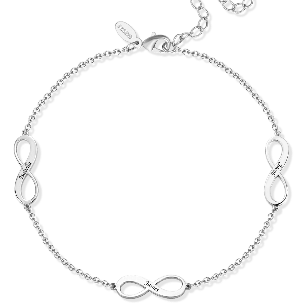 Sterling Silver Engraved Infinity Anklet - soufeelus