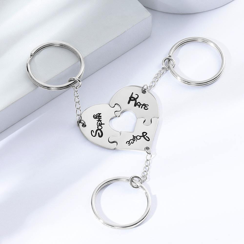 Engraved Keychain, Name Keychain Memorial Gifts Silver - soufeelus