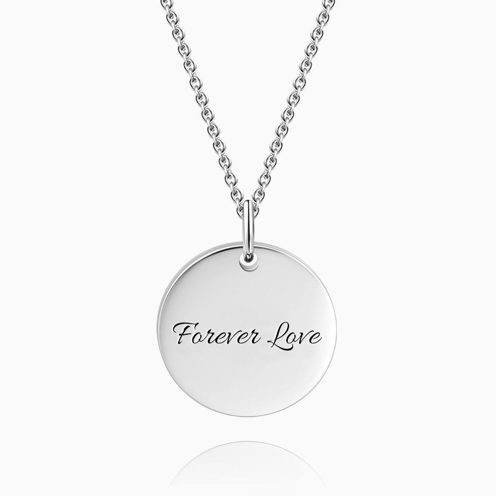 Engraved Coin Necklace Rose Gold Plated Silver - soufeelus