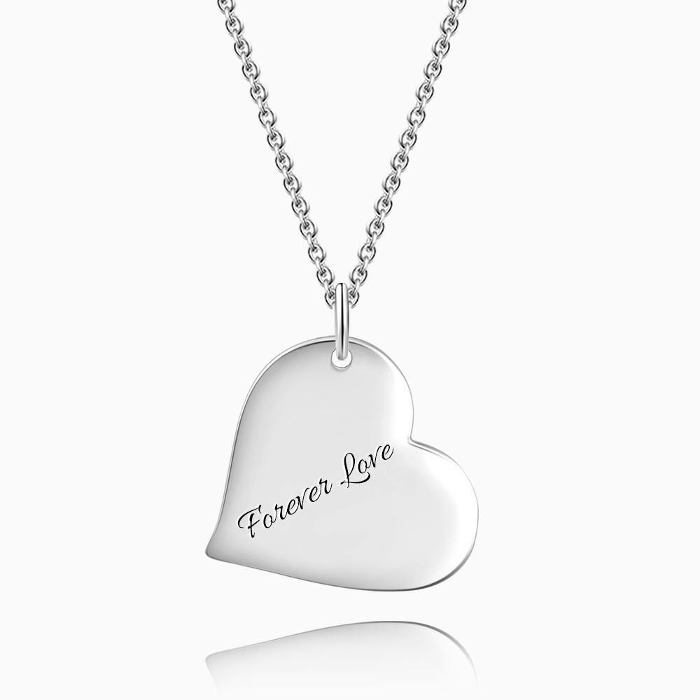 Engraved Heart Necklace 14k Gold Plated Silver - soufeelus