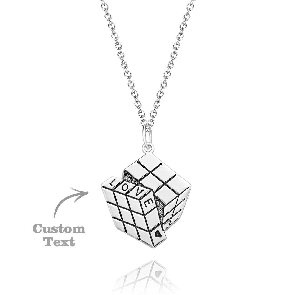 S925 Silver Pendant Necklace Customizable Love Cube Pendant Necklace Fine Jewelry Gifts - soufeelus