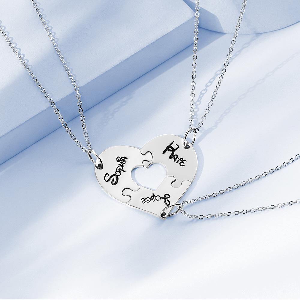 Engraved Necklace Custom Engraved Pendant Best Gifts Silver - soufeelus