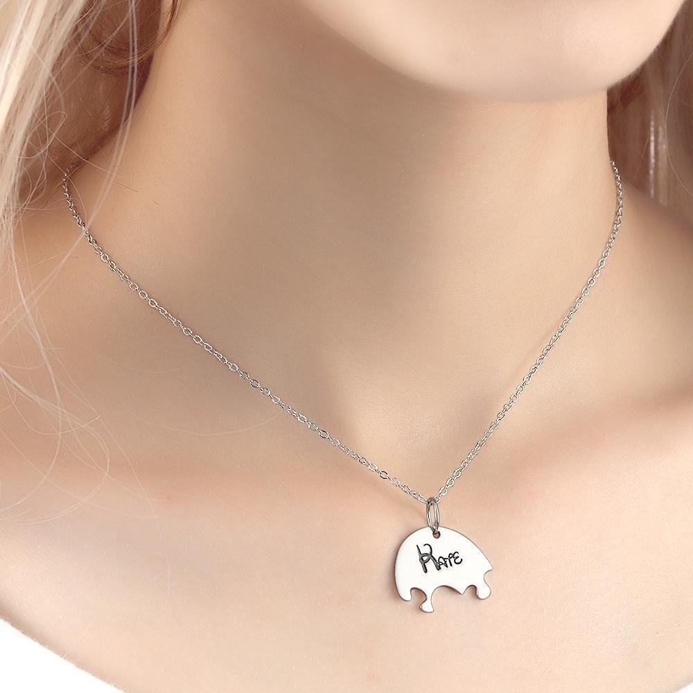 Engraved Necklace Custom Engraved Pendant Gift for Her, Memorial Gift Rose Gold - soufeelus