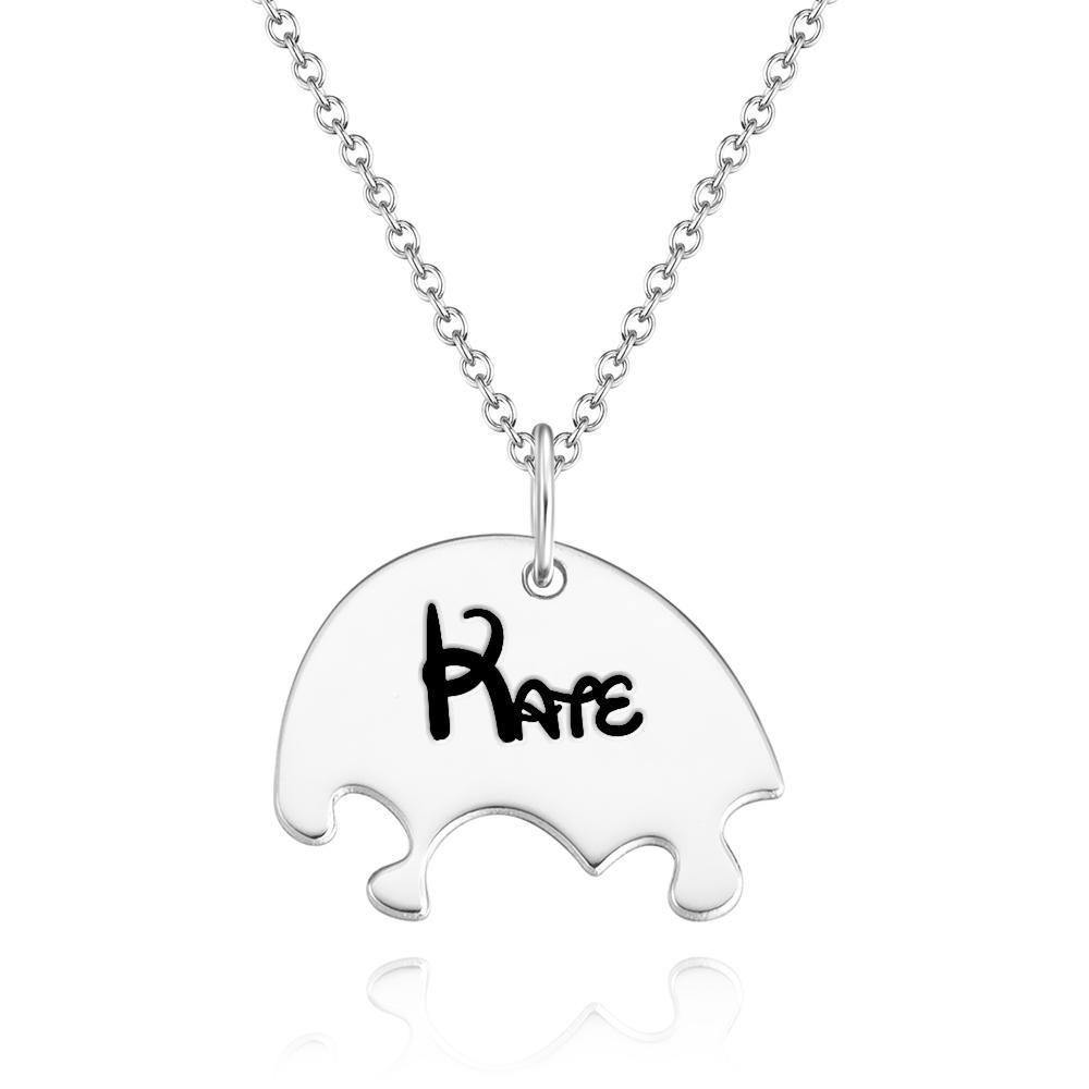 Engraved Necklace Custom Engraved Pendant Gift for Her, Memorial Gift Rose Gold - soufeelus