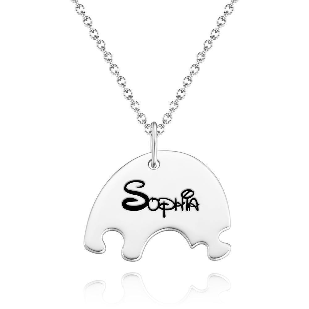 Engraved Necklace Custom Engraved Pendant Gift for Her, Memorial Gift 14k Gold Plated - soufeelus