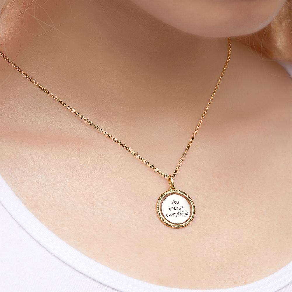 Engraved Necklace Night Sky Wishing Coin Necklace Custom Necklace 14k Gold Plated Silver - soufeelus