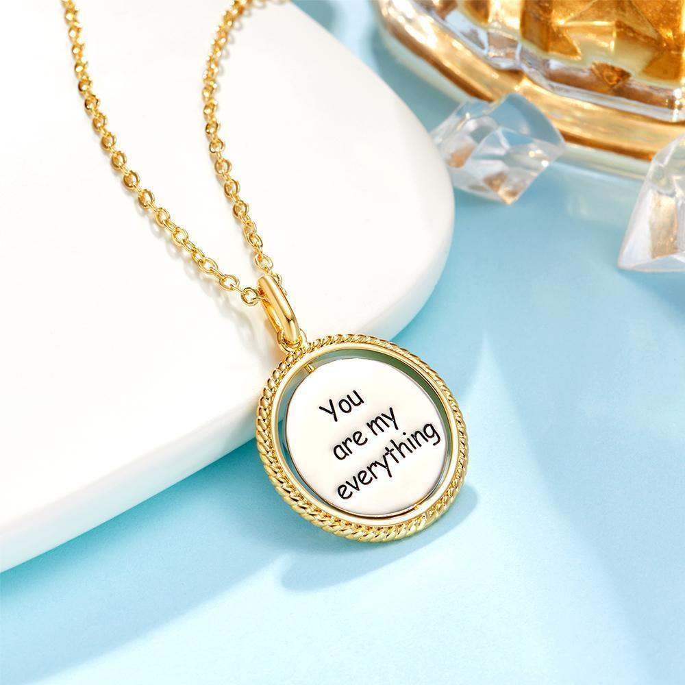 Engraved Necklace Night Sky Wishing Coin Necklace Custom Necklace 14k Gold Plated Silver - soufeelus
