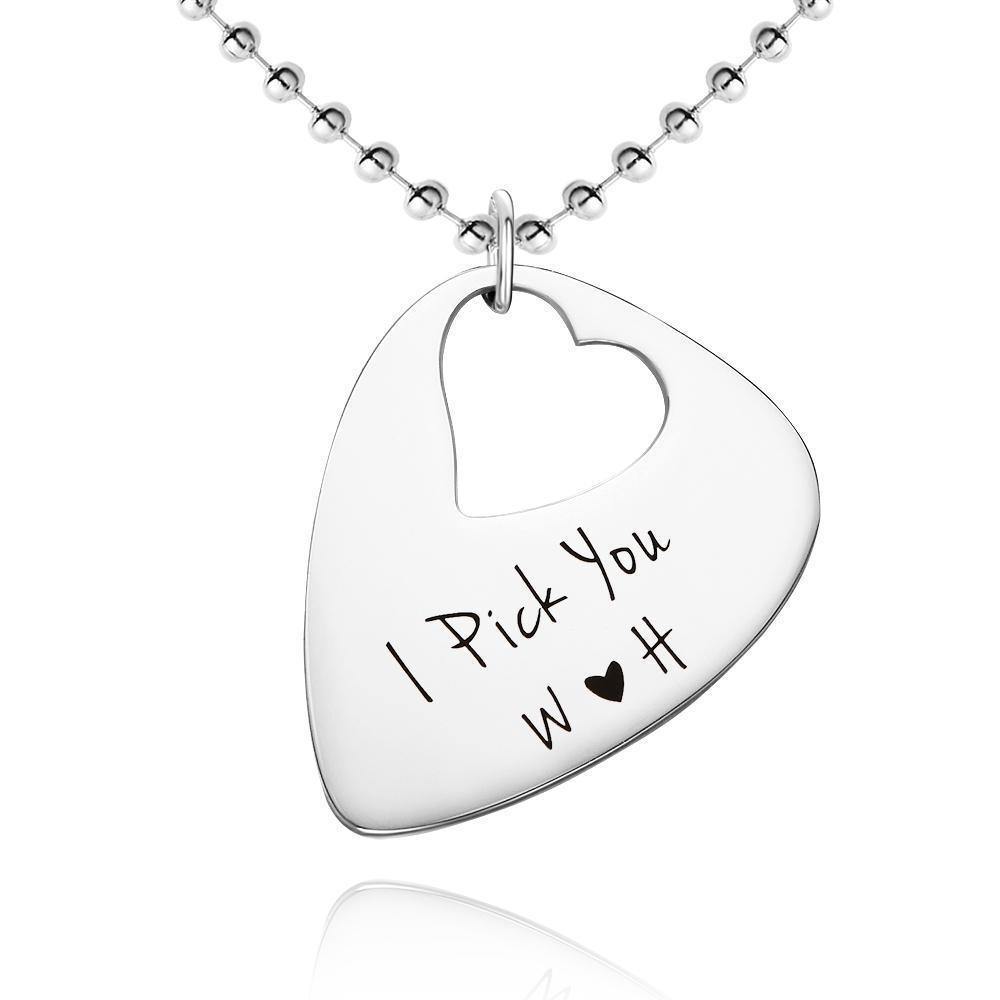 Engraved Guitar Pick Necklace Gifts for Someone - soufeelus