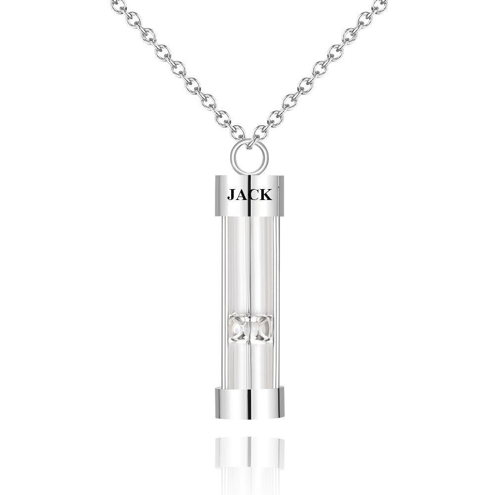 Custom Engraved Hourglass Ashes Necklace Memorial Gifts for Someone - soufeelus