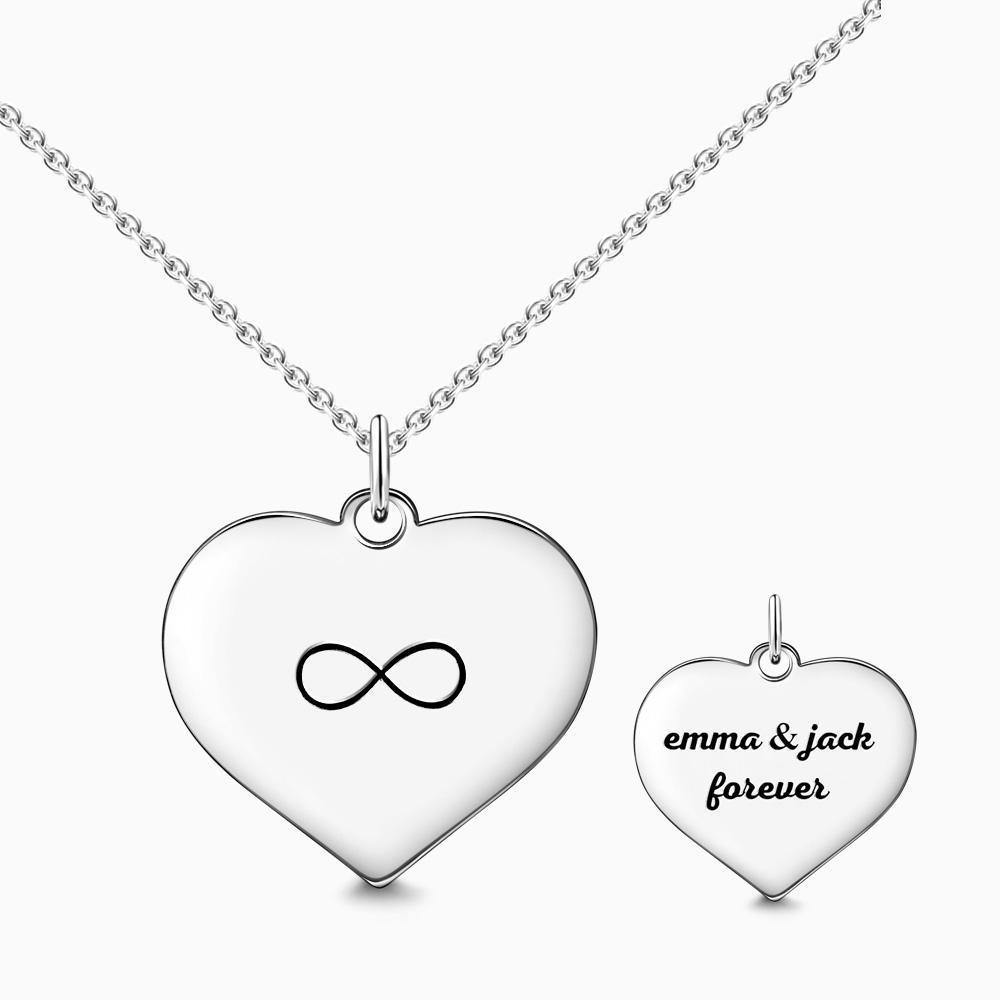 Engraved Infinity Love Necklace Silver - soufeelus