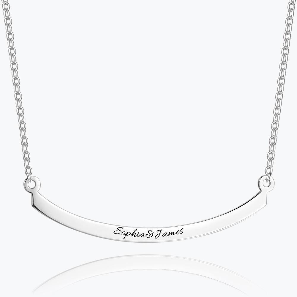 Engraved Bar Necklace 14k Gold Plated Silver - soufeelus