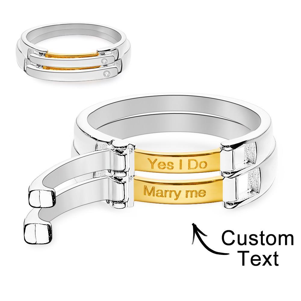 Custom Engraved Rings Confession Buckle Design Creative Couple Gifts - soufeelus
