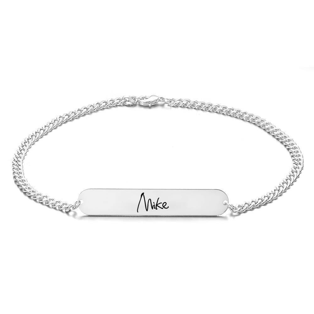 Men's Bracelet Custom  Chain Bracelet with Individual Name Engraving Gift Partner Bracelet - soufeelus
