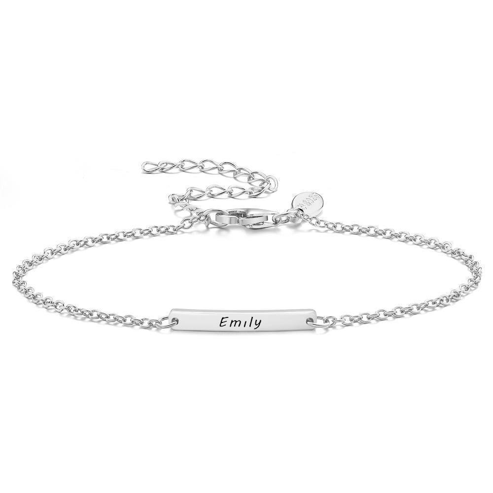 Engraved Bracelet Name Bracelet Memorial Gifts for Kids Silver - soufeelus