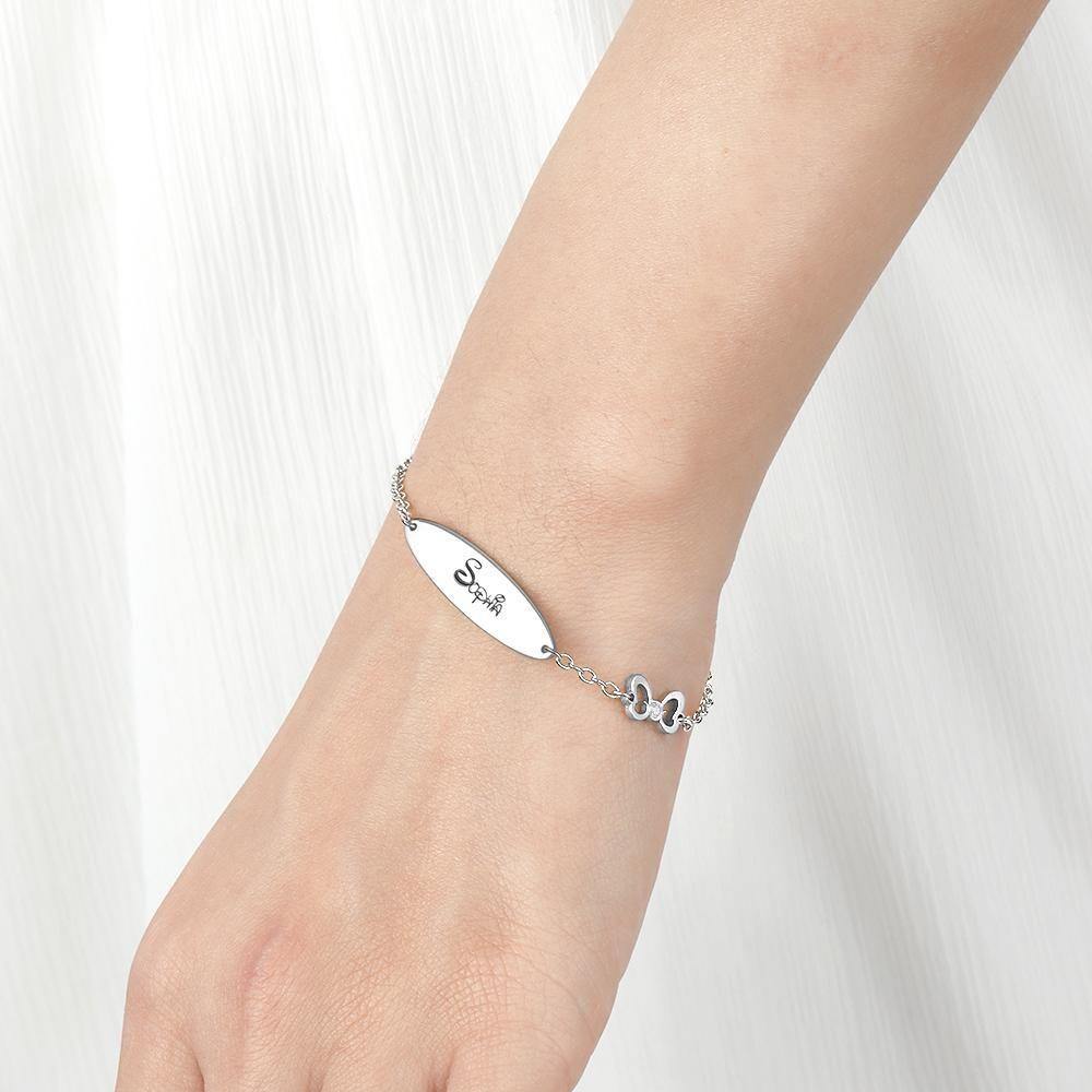 Engraved Bracelet Personalised Bracelet Name Jewellery, Name Bracelet - soufeelus