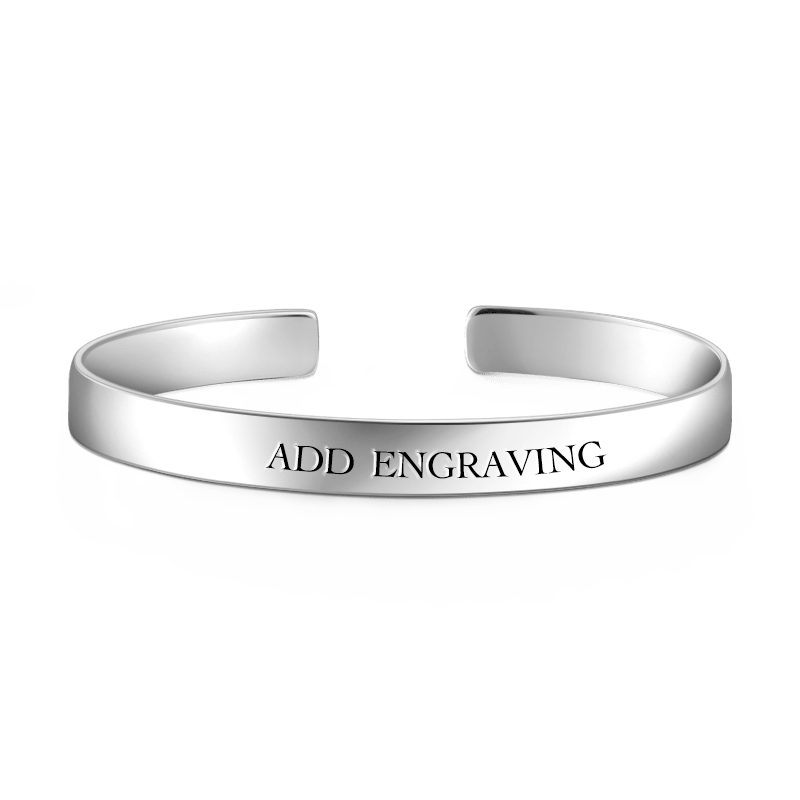 Engraved Bangle Silver - soufeelus