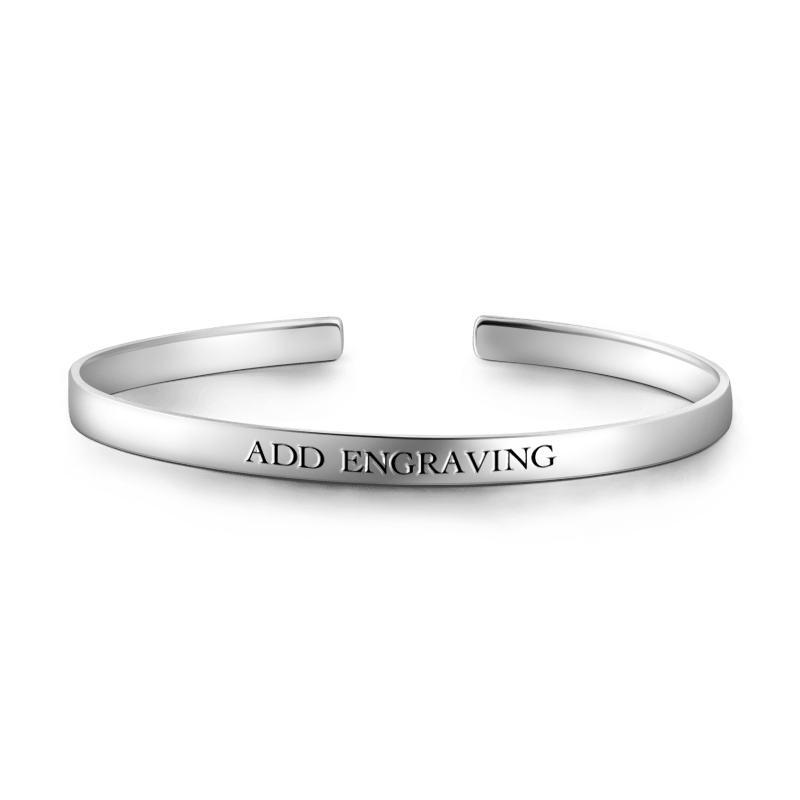 Engraved Bangle Silver - soufeelus