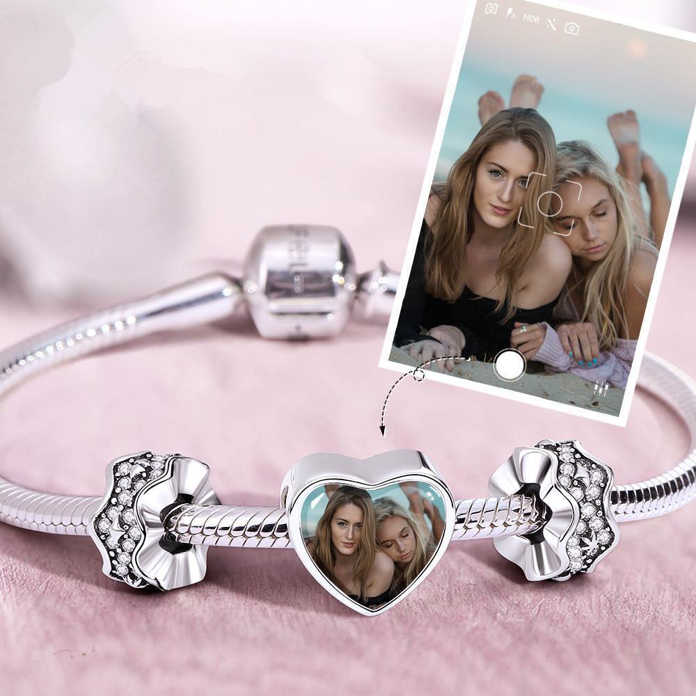 Heart Photo Charm Personalized Charm Sterling Silver
