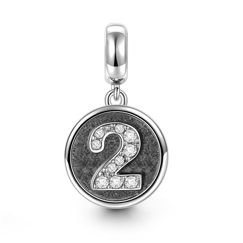 Number Two Charm Silver - soufeelus