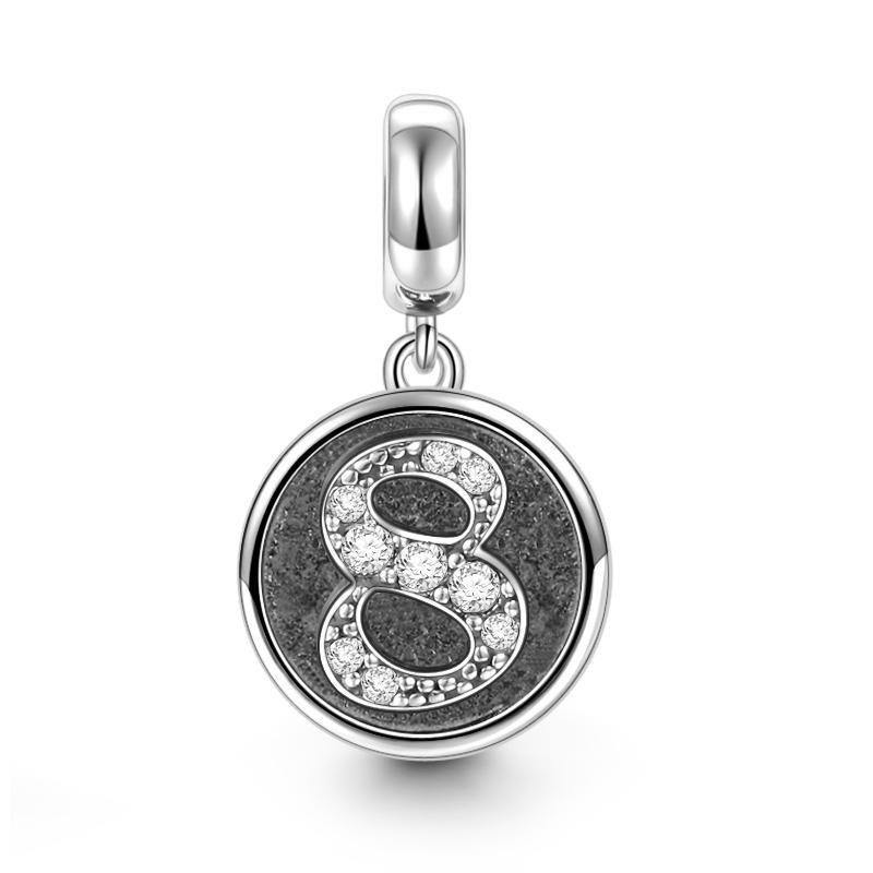 Number Eight Charm Silver - soufeelus
