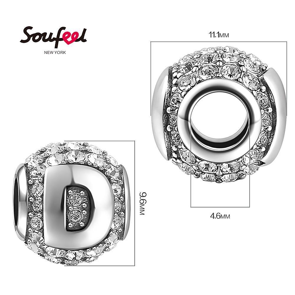 Letter D Charm Silver - soufeelus