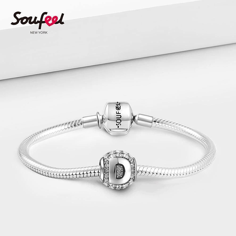 Letter D Charm Silver - soufeelus