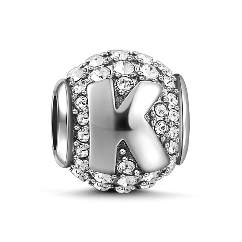 Soufeel Crystal Letter K Charm Silver - soufeelus