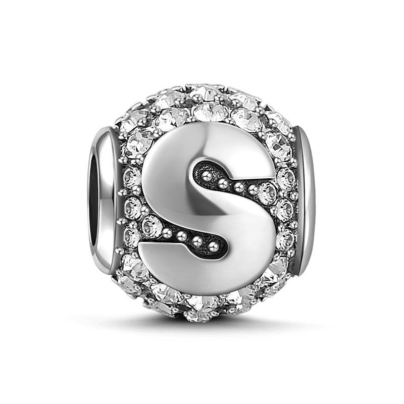 Soufeel Crystal Letter S Charm Silver - soufeelus