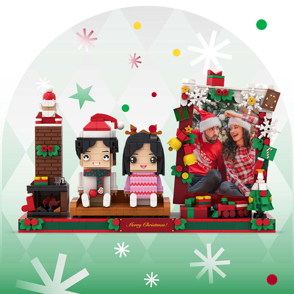 Fully Body Customizable 2 People Custom Block Heads Merry Christmas Gift for Lover - soufeelus