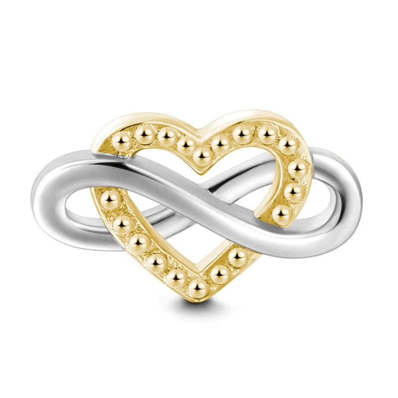 Yellow Gold Round Infinity Twist Heart  Locket Charm For Locket Necklace - soufeelus