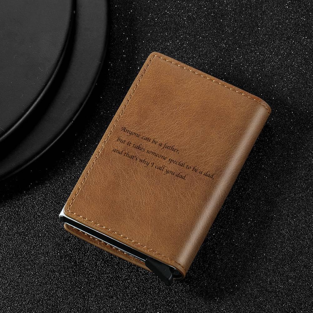 Photo Engraved Card Case, Leather Wallet Best Gift for Men - soufeelus