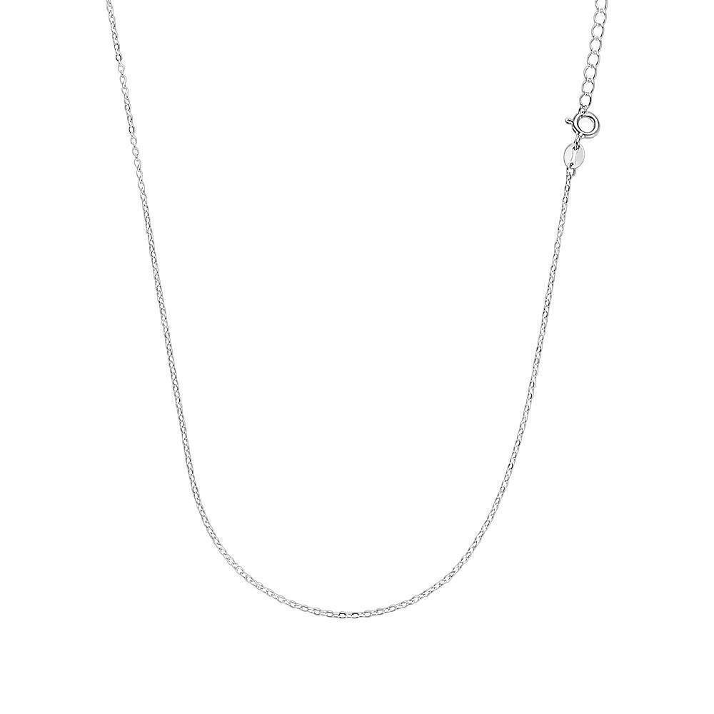 17.7in Rolo Chain Basic Necklace Silver - Length Adjustable - soufeelus