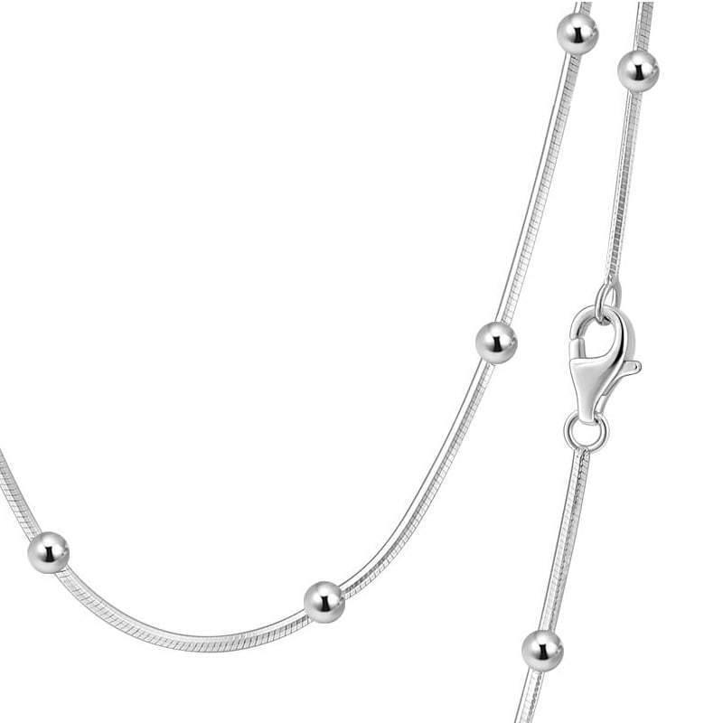 Double Basic Necklace with Dots Silver - soufeelus
